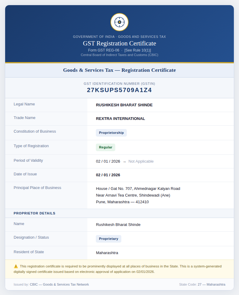 GST Certificate